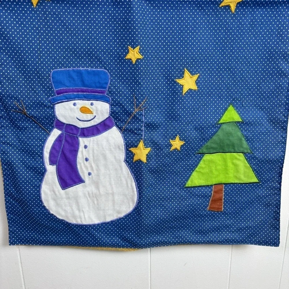 Handmade Snowman Holiday Reversible‎ Fall Pumpkins Table Runner Appliqué 59